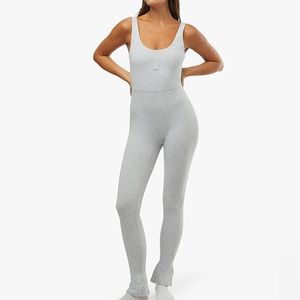 NWT- WeWoreWhat x Revolve Henley Flare Jumpsuit in Light Heather Grey